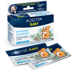 Асепта Baby салфетки влажные д/ротовой полости для детей 0+ №12