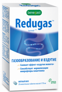 Бенегаст Редугаз 1,77г №20 таблетки жевательные (мята)