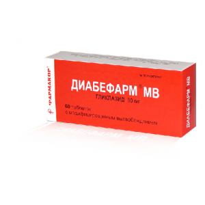 Диабефарм МВ 30мг №60 таблетки