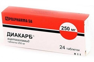 Діакарб 250мг №30 таблетки