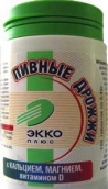 Дріжджі пивні з кальцієм, магнієм і вітаміном D3 №100 таблетки /Еко-плюс/