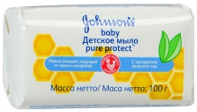 Джонсонс беби мыло антибактериальное Pure Protect 100г