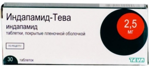 Индапамид-Тева 2,5мг №30 таблетки