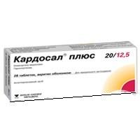 Кардосал плюс 20мг + 12,5мг №28 таблетки