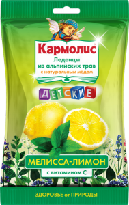 Кармолис льодяники від кашлю з медом і вітаміном С дитячі 75г (меліса-лимон)