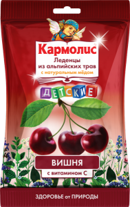 Кармолис льодяники від кашлю з медом і вітаміном С дитячі 75г (вишня)