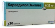 Карведилол-Зентіва 6,25 мг №30 таблетки
