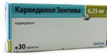 Карведилол-Зентива 6,25мг №30 таблетки