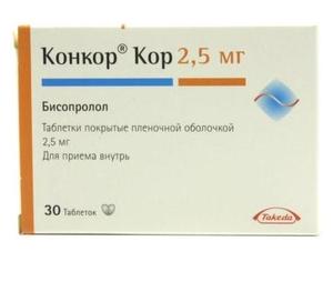 Конкор Кор 2,5мг №30 таблетки