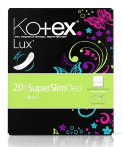 Котекс прокладки ежедневные lux super slim deo 20шт