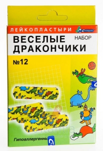 Лейкопластырь Сарепта набор Веселые дракончики 12шт