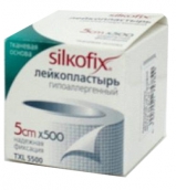 Силкофикс лейкопластырь 5х500см на тканевой основе